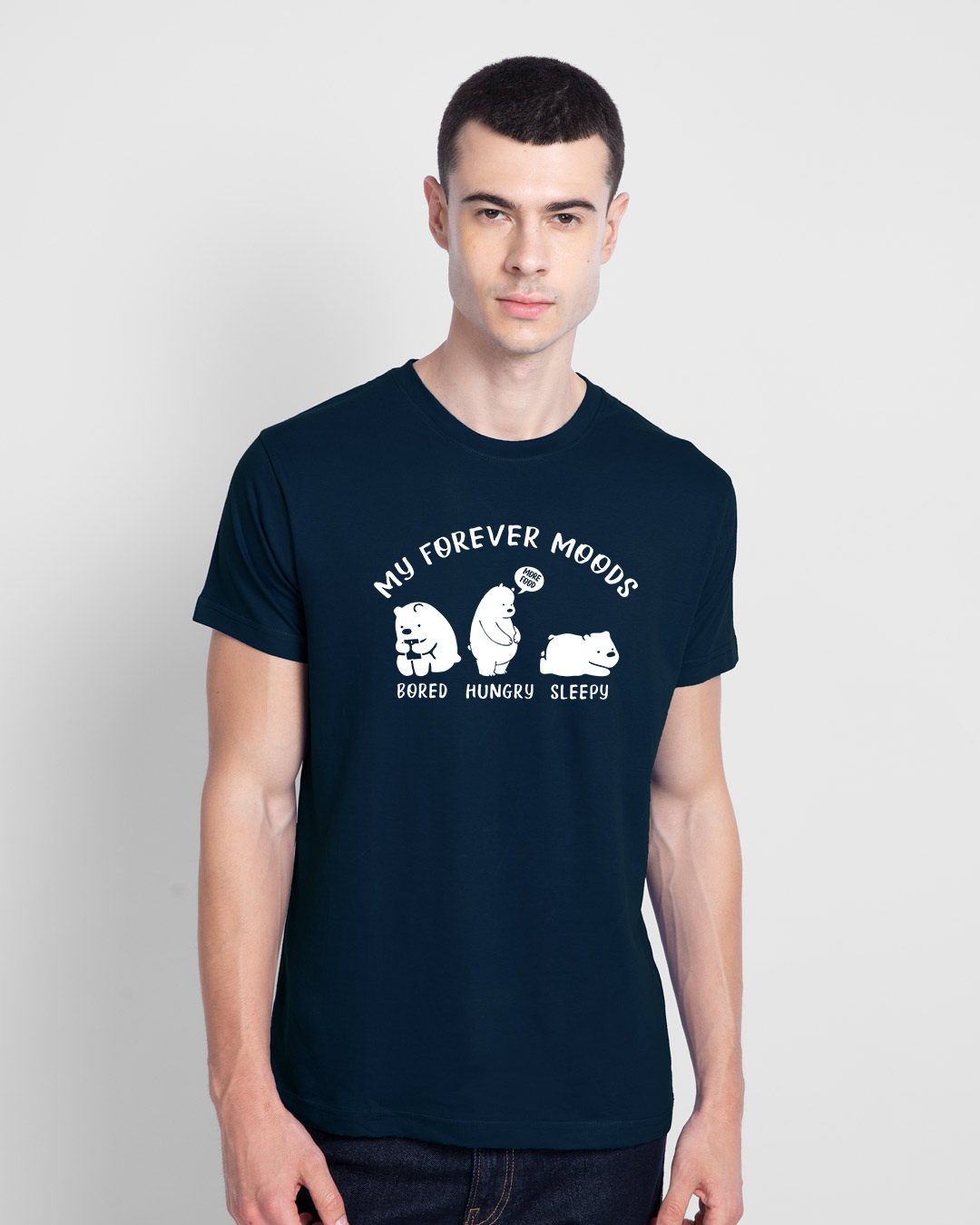 Moody Bear Half Sleeve T-Shirt for Men - ambussh.com
